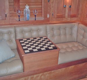 checkerboard table woodwork